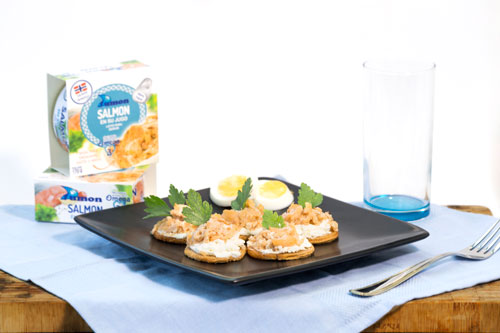 salmón noruego dumon en su salsa lata 170 gramos fitness comida sana