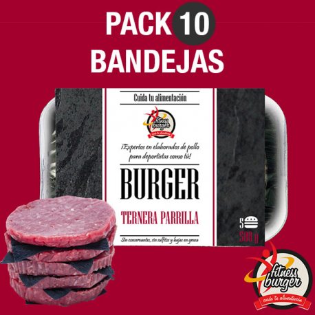 FITNESS BURGER PACK 10 BANDEJAS 50 HAMBURGUESAS