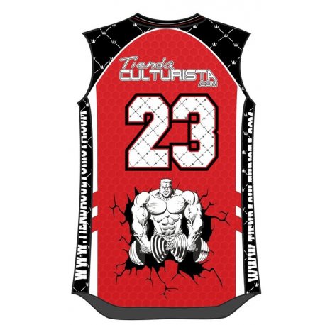 CAMISETA BASKET PRO ROJA Y BLANCA 23 TIENDACULTURISTA