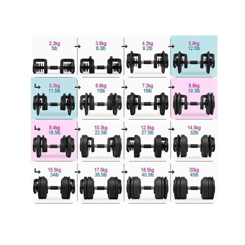 Comprar Pack 2 Encore Fitness Mancuerna Ajustable 25lbs (11,3kg)