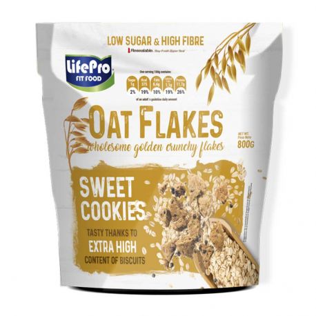 LIFE PRO FIT FOOD COPOS DE AVENA COOKIES 800 G
