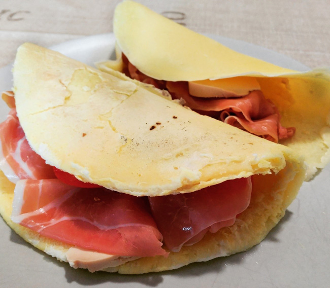 crepesjamon Crepés de Jamón Serrano con harina de maíz