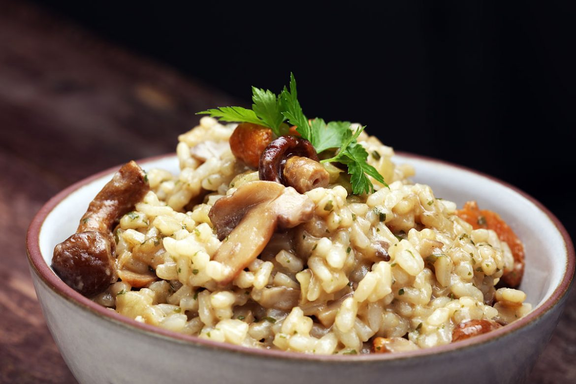 Risotto de setas y conejo