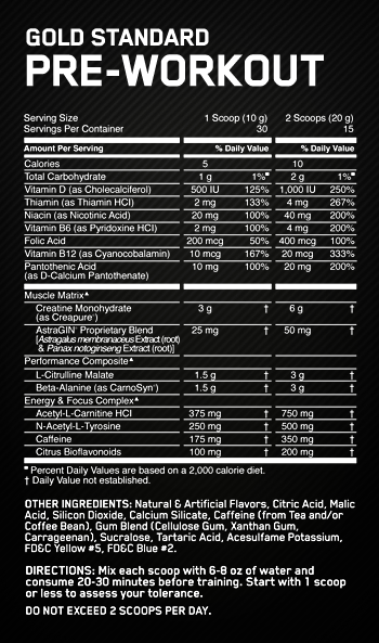 PREWORKOUT GOLD STANDARD