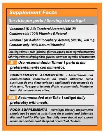 VITOBEST VITAMINA E 400 UI 100 perlas VITOBEST VITAMINA E 400 UI 100 perlas