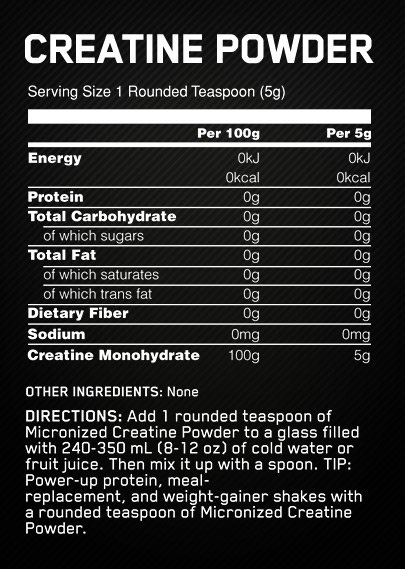 fact MICRONIZED CREATINE POWDER