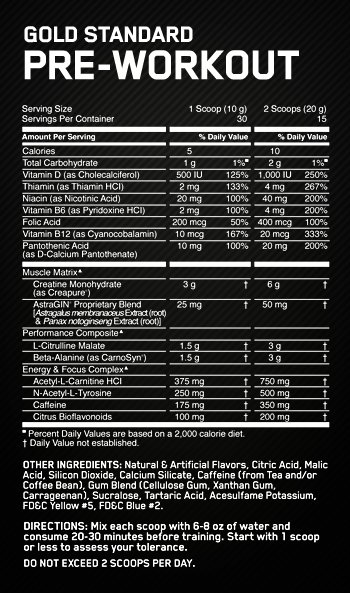 PREWORKOUT GOLD STANDARD