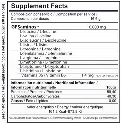 vitobest gfs aminos 200 g etiqueta