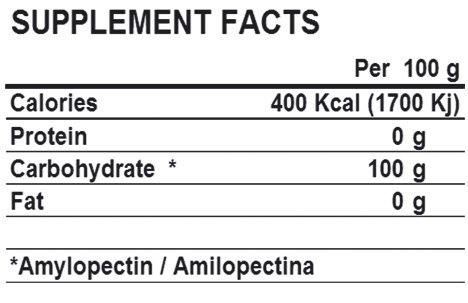 life pro pure waxy 2kg supplement facts