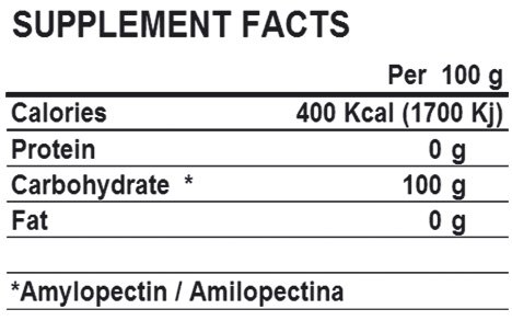 life pro pure waxy 2kg supplement facts